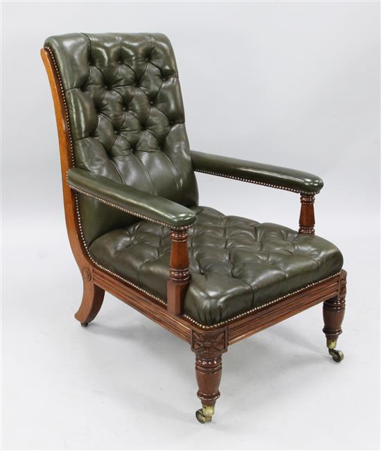 A Victorian mahogany armchair, H.3ft 4in.